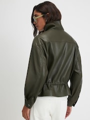 River Island Green Drawstring Funnel Jacket - Image 3 of 4