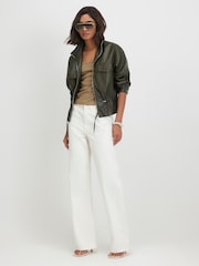 River Island Green Drawstring Funnel Jacket - Image 4 of 4