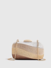 River Island Gold Rainbow Swirl Hard Clutch - Image 3 of 6