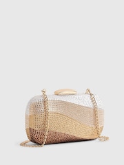 River Island Gold Rainbow Swirl Hard Clutch - Image 4 of 6