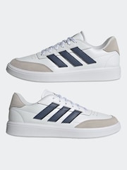 adidas White/Blue Courtblock Trainers - Image 5 of 9