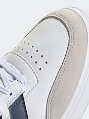 adidas White/Blue Courtblock Trainers - Image 8 of 9