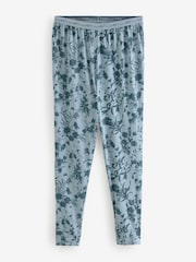Blue Floral Long Sleeve 100% Cotton Pyjamas - Image 8 of 10