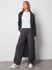 Threadbare Grey Cardigan Style Knitted Midi Dress - Image 2 of 5