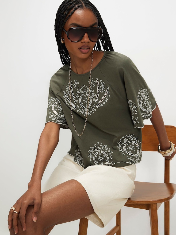 River Island Embroidered Flirty T-Shirt - 4суретінің 1 суреті