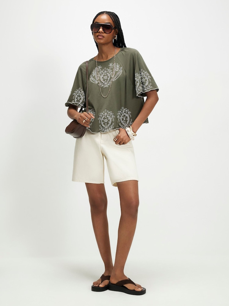 River Island Embroidered Flirty T-Shirt - 4суретінің 4 суреті
