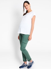 JoJo Maman Bébé Khaki Khaki Skinny Cargo Maternity Trousers - Image 2 of 3
