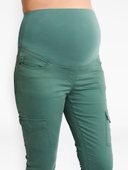 JoJo Maman Bébé Khaki Khaki Skinny Cargo Maternity Trousers - Image 3 of 3