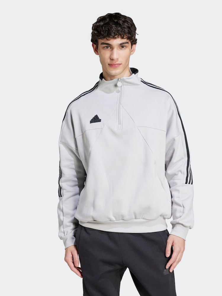 adidas Grey/Black Tiro Sweat Top - Image 1 of 6