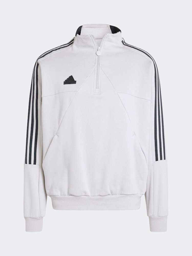 adidas Grey/Black Tiro Sweat Top - Image 6 of 6