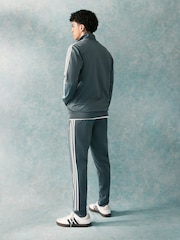 adidas Dark Grey 3-Stripe Tricot Tracksuit - Image 2 of 5