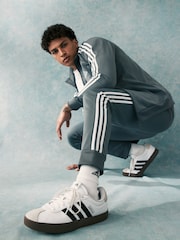 adidas Dark Grey 3-Stripe Tricot Tracksuit - Image 3 of 5