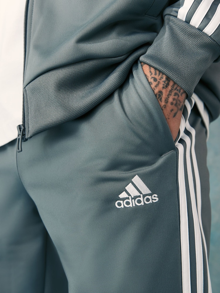 adidas Dark Grey 3-Stripe Tricot Tracksuit - Image 5 of 5