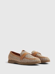 River Island Brown Monogram Decal Loafers - Image 3 of 5
