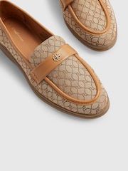 River Island Brown Monogram Decal Loafers - Image 4 of 5