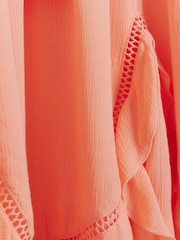 River Island Pink Angel Sleeve Frill Mini Dress - Image 4 of 4
