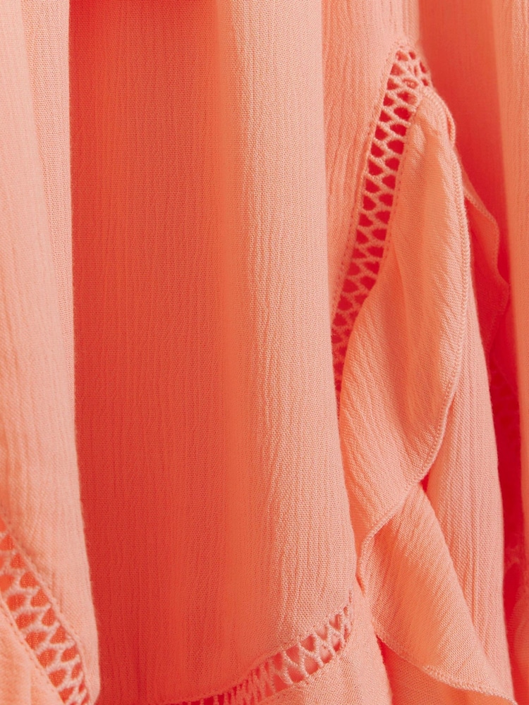 River Island Pink Angel Sleeve Frill Mini Dress - Image 4 of 4