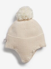 The Little Tailor Baby Knitted Trapper Hat with Pom Pom - Image 2 of 3