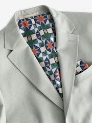 Cinza claro - Jaqueta de linho com mistura de linho Slim Fit - Imagem 6 de 10