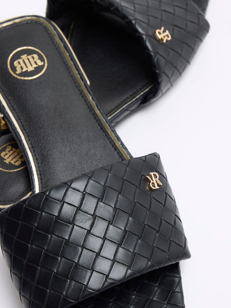 River Island Flache Pantoletten in Flechtoptik, weite Passform - Bild 6 von 6