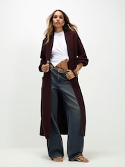Rød - River Island Maxi cardigan i rib - Billede 1 af 4