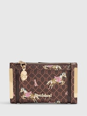River Island Brown Horse Print Monogram Mini Cross-Body Purse - Image 1 of 3
