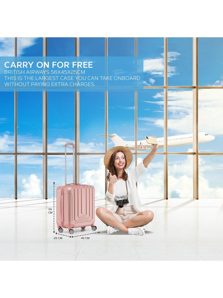 Flight Knight 56x45x25cm EasyJet Overhead 8 Wheel ABS Hard Case Cabin Carry On Hand Luggage - Image 2 of 7