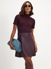 Rot - River Island PU Flippy Dress - Bild 2 von 4