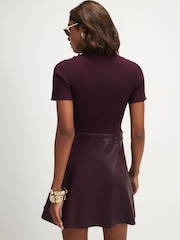 Rot - River Island PU Flippy Dress - Bild 3 von 4