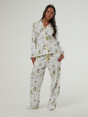 Skinnydip White Disney Winnie The Pooh Hundred Acre Wood Pyjamas Set with Scrunchie - Image 1 of 5
