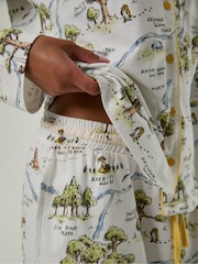 Skinnydip White Disney Winnie The Pooh Hundred Acre Wood Pyjamas Set with Scrunchie - Image 4 of 5