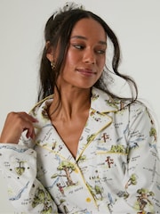 Skinnydip White Disney Winnie The Pooh Hundred Acre Wood Pyjamas Set with Scrunchie - Image 5 of 5