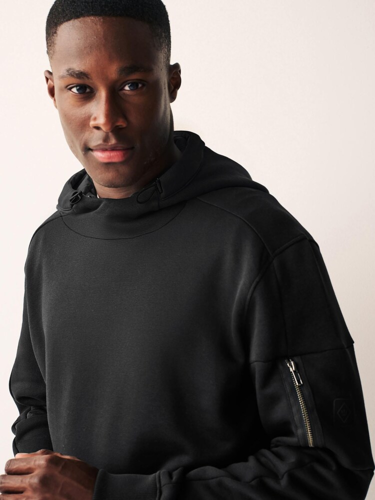 Black Cargo Utility Hoodie - Image 4 of 9