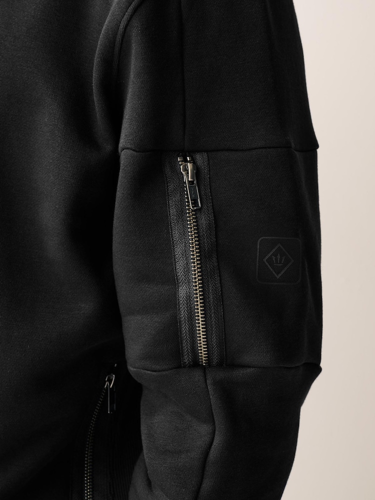 Black Cargo Utility Hoodie - Image 6 of 9