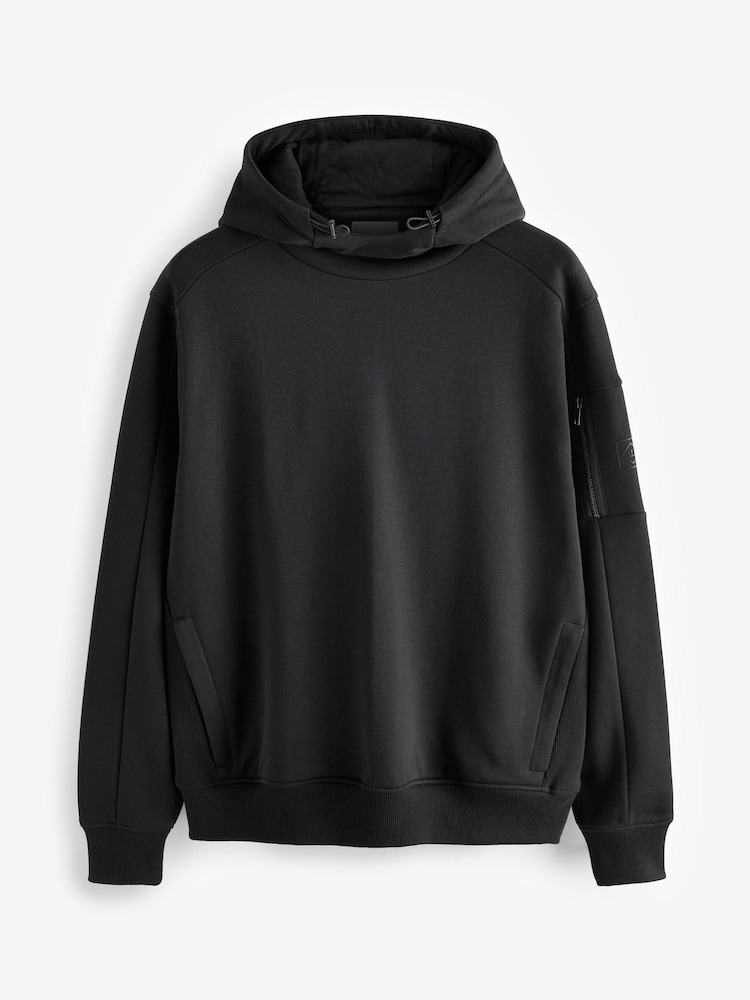 Black Cargo Utility Hoodie - Image 7 of 9