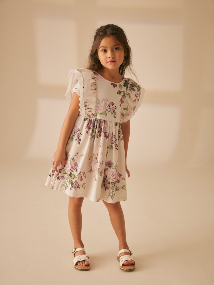 Laura Ashley Cream Cream Rosemore Jersey Frill Dress - Image 1 of 5
