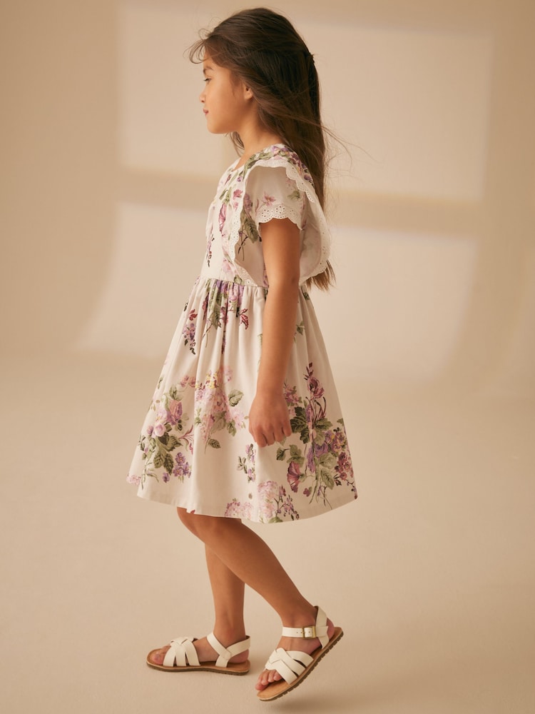 Laura Ashley Cream Cream Rosemore Jersey Frill Dress - Image 2 of 5