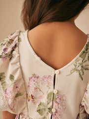 Laura Ashley Cream Cream Rosemore Jersey Frill Dress - Image 3 of 5