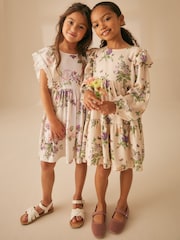 Laura Ashley Cream Cream Rosemore Jersey Frill Dress - Image 4 of 5