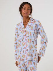 Skinnydip The Simpsons x Skinnydip Cloud Pyjamas Set with Scrunchie - Obraz 3 z 5