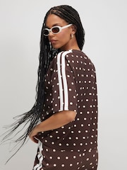 River Island Brown Polka Dot Tape Neoprene T-Shirt - Image 2 of 4