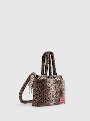 River Island Brown Leopard Print Drawstring Travel Tote - Image 3 of 6