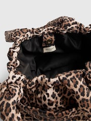 River Island Brown Leopard Print Drawstring Travel Tote - Image 6 of 6