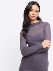 River Island Langärmeliges Midaxi-Säulenkleid aus Netzstoff - Bild 4 von 6