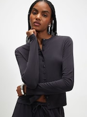 River Island Grey Long Sleeve Soft Touch Top - Image 1 of 4