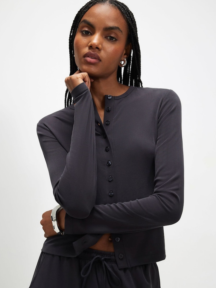 River Island Grey Long Sleeve Soft Touch Top - Image 1 of 4