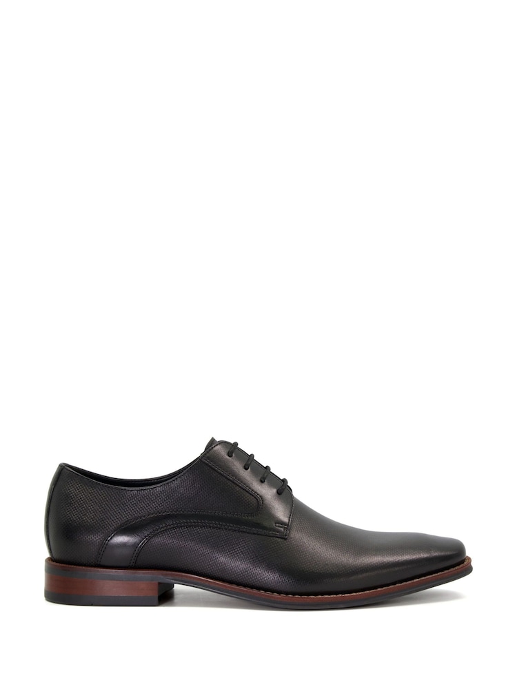 Dune London Black Stoney Embossed Detail Derby Shoes - Image 1 of 7