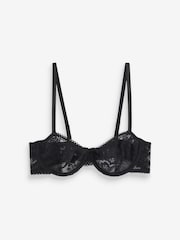 Black Non Pad Balcony Lace Bra - Image 6 of 7
