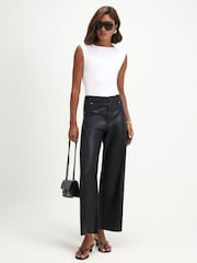 River Island Black Seam Detail Crop Trousers - Image 1 of 4