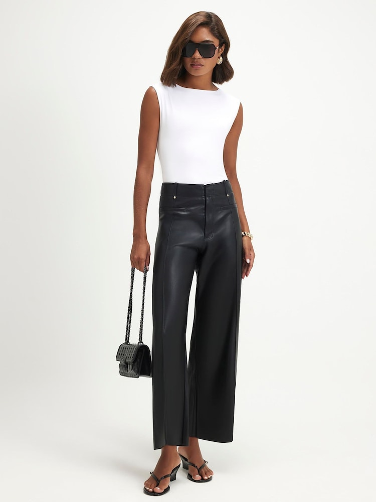 River Island Black Seam Detail Crop Trousers - Image 1 of 4